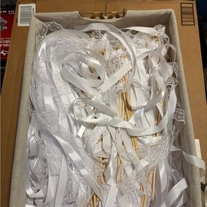 White Lace Ribbon Sticks